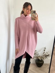 Style Cheat Blush Pink Longer Length Hope Knitted Jumper - Image 4 of 4