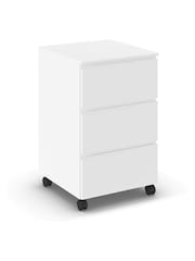 Rauch Alpine white Joelle 2 Drawers Bedside Table On castors - Image 3 of 4