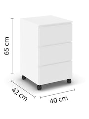 Rauch Alpine white Joelle 2 Drawers Bedside Table On castors - Image 4 of 4