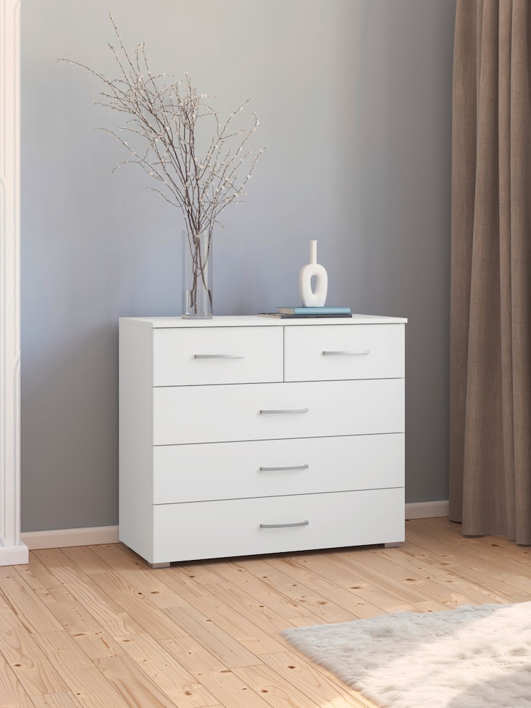 Rauch Alpine white Cameron 5 Drawer Chest - Image 1 of 2 Rauch Alpine white Cameron 5 Drawer Chest - Image 1 of 2