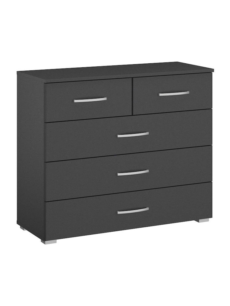 Rauch Metallic grey Cameron 5 Drawer Chest - Image 2 of 2 Rauch Metallic grey Cameron 5 Drawer Chest - Image 2 of 2