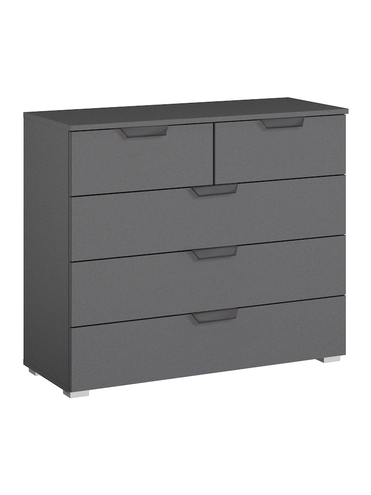 Rauch Metallic grey Fosta 5 Drawer Chest - Image 1 of 1 Rauch Metallic grey Fosta 5 Drawer Chest - Image 1 of 1