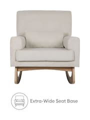 Gaia Baby Ecru Corduroy Serena Rocking Nursing Chair and Footstool Set - Image 2 of 6