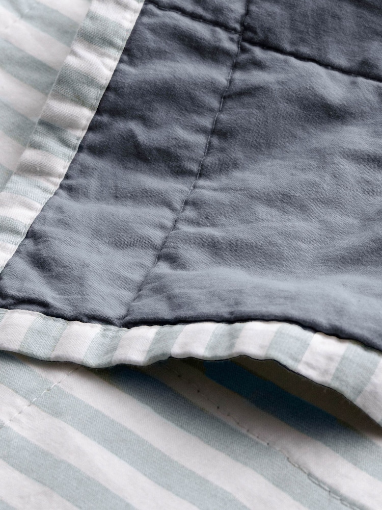 Yard Mineral Hebden Stripe Stonewashed Cotton Bedspread - Image 4 of 4 Yard Mineral Hebden Stripe Stonewashed Cotton Bedspread - Image 4 of 4