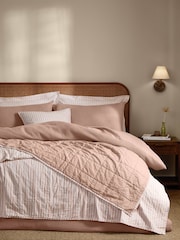 Yard Blush Hebden Stripe Stonewashed Cotton Bedspread - Image 1 of 4