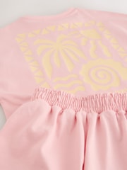 Pink/Yellow Palm - طقم من تيشِرت وشورت ثقيل الوزن (3 - 16 سنة) - صورة 9 من 9