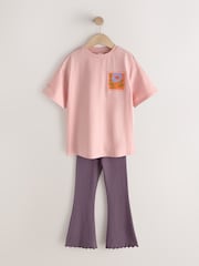 Pink Graphic T-Shirt and Kick Flare Set (3-16yrs) - Image 1 of 7