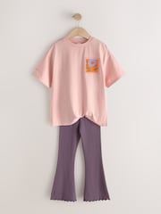 Pink Graphic T-Shirt and Kick Flare Set (3-16yrs) - Image 2 of 7
