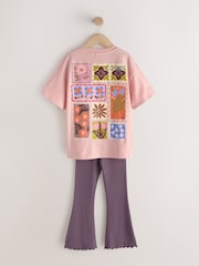 Pink Graphic T-Shirt and Kick Flare Set (3-16yrs) - Image 3 of 7