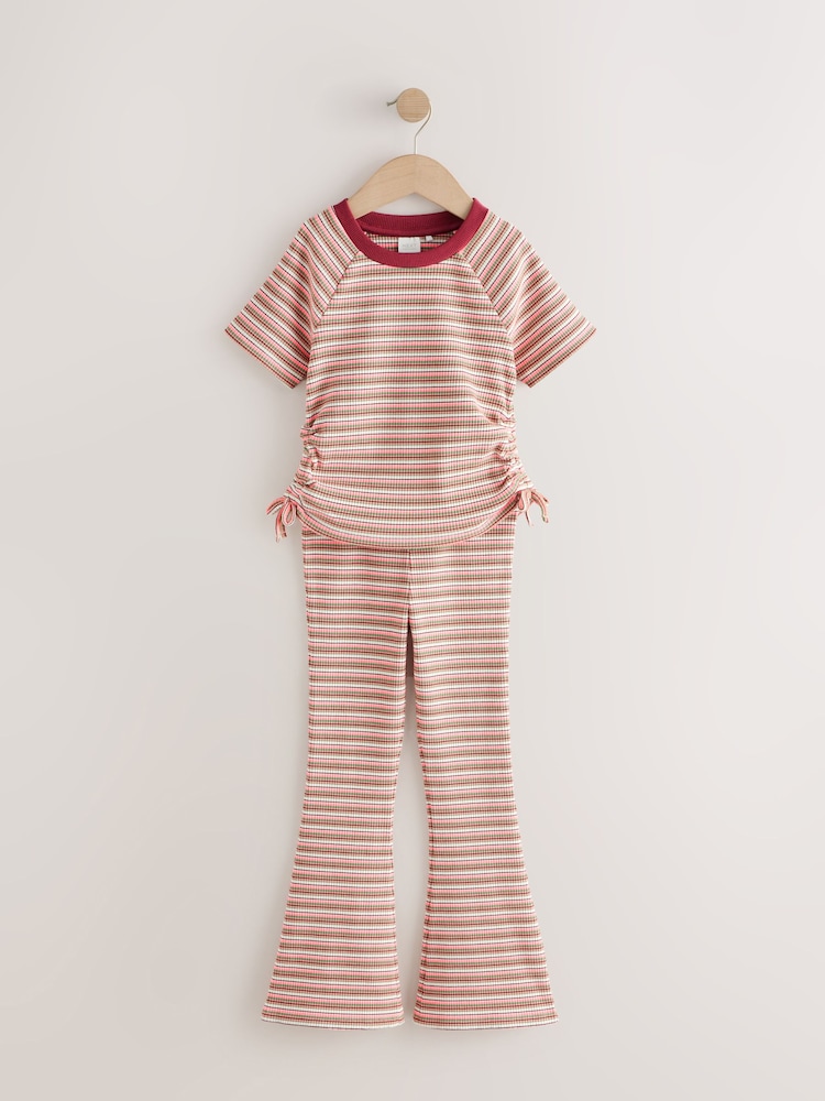 Pink Multi Stripe T-Shirt and Kickflares Set (3-16yrs) - Image 1 of 5