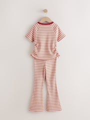 Pink Multi Stripe T-Shirt and Kickflares Set (3-16yrs) - Image 2 of 5