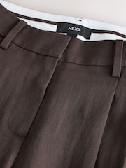Chocolate Brown Crinkle Palazzo Trousers - Image 3 of 4