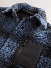 Blue Check Borg Fleece Shacket (3-16yrs) - Image 10 of 10