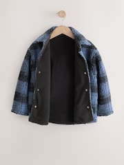 Blue Check Borg Fleece Shacket (3-16yrs) - Image 8 of 10