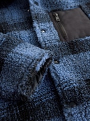 Blue Check Borg Fleece Shacket (3-16yrs) - Image 9 of 10