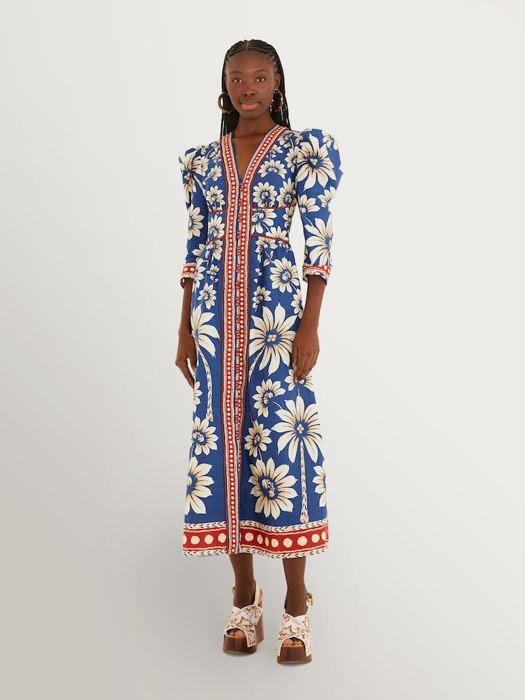 Farm Rio Blue Luna Blue Maxi Dress - Image 1 of 4