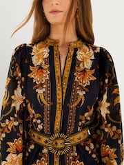 Farm Rio Black Majestic Garden Cotton Mini Dress - Image 3 of 5