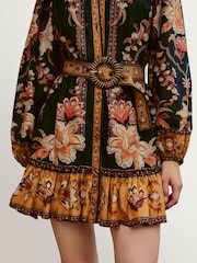 Farm Rio Black Majestic Garden Cotton Mini Dress - Image 4 of 5