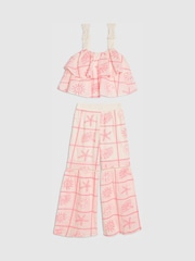 River Island Tiered Broderie Top & Flare Trouser Set - 4의 이미지 1