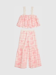 River Island Tiered Broderie Top & Flare Trouser Set - 4의 이미지 2
