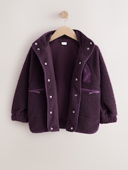 Berry Pink Button Up Fleece Jacket (3-16yrs) - Image 7 of 10