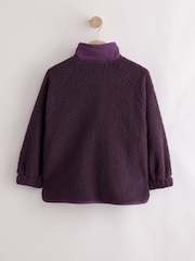 Berry Pink Button Up Fleece Jacket (3-16yrs) - Image 8 of 10