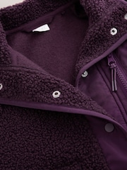 Berry Pink Button Up Fleece Jacket (3-16yrs) - Image 9 of 10
