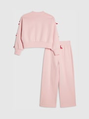 River Island Pink Bow Top & Joggers Set - Image 3 of 5