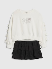 River Island Black Bow Sweatshirt & Rara Skirt Set - Image 2 of 3
