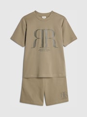 River Island Green T-Shirt & Shorts Set - Image 3 of 5