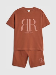 River Island Orange T-Shirt & Shorts Set - Image 3 of 5