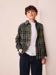 Navy/Yellow Check Long Sleeve Check Shirt (3-16yrs) - Image 1 of 6