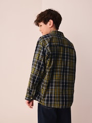 Navy/Yellow Check Long Sleeve Check Shirt (3-16yrs) - Image 3 of 6