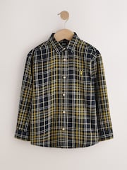 Navy/Yellow Check Long Sleeve Check Shirt (3-16yrs) - Image 4 of 6