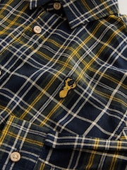 Navy/Yellow Check Long Sleeve Check Shirt (3-16yrs) - Image 5 of 6
