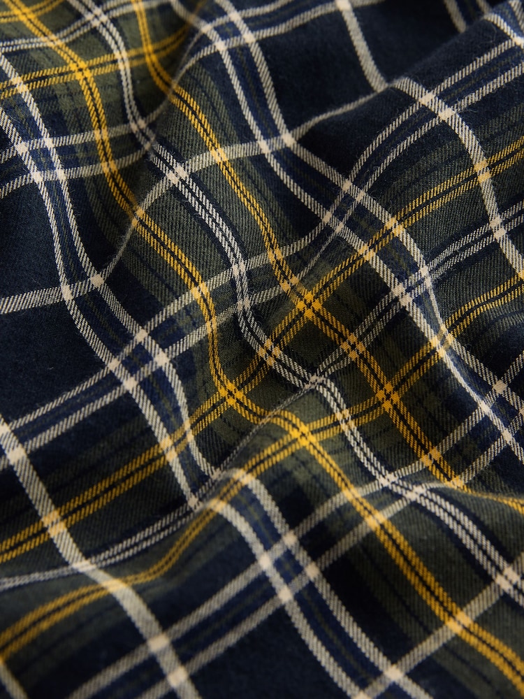 Navy/Yellow Check Long Sleeve Check Shirt (3-16yrs) - Image 6 of 6