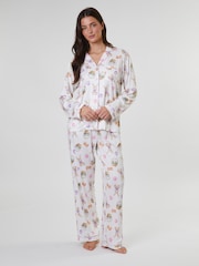 Loungeable White Easter Bunny Printed Jersey Long Sleeve and Trouser Set - Image 2 of 5