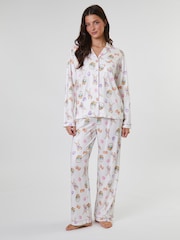 Loungeable White Easter Bunny Printed Jersey Long Sleeve and Trouser Set - Image 4 of 5