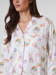 Loungeable White Easter Bunny Printed Jersey Long Sleeve and Trouser Set - Image 5 of 5