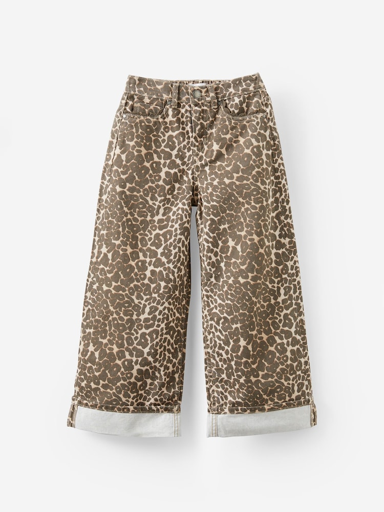 Cotton On Animal Embellished Super Wide Denim Jeans - Image 1 of 3 Cotton On Animal Embellished Super Wide Denim Jeans - Image 1 of 3