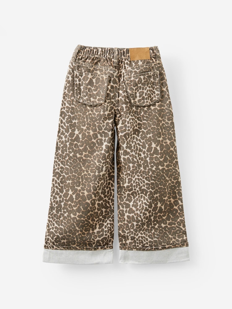 Cotton On Animal Embellished Super Wide Denim Jeans - Image 2 of 3 Cotton On Animal Embellished Super Wide Denim Jeans - Image 2 of 3