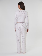 Loungeable Cherry Printed Ribbed Jersey Long Sleeve and Trouser Pyjamas Set - Bild 3 von 5