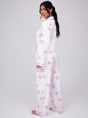 Loungeable White Celestial Printed Super Soft Revere Pyjamas Set - Image 3 of 4