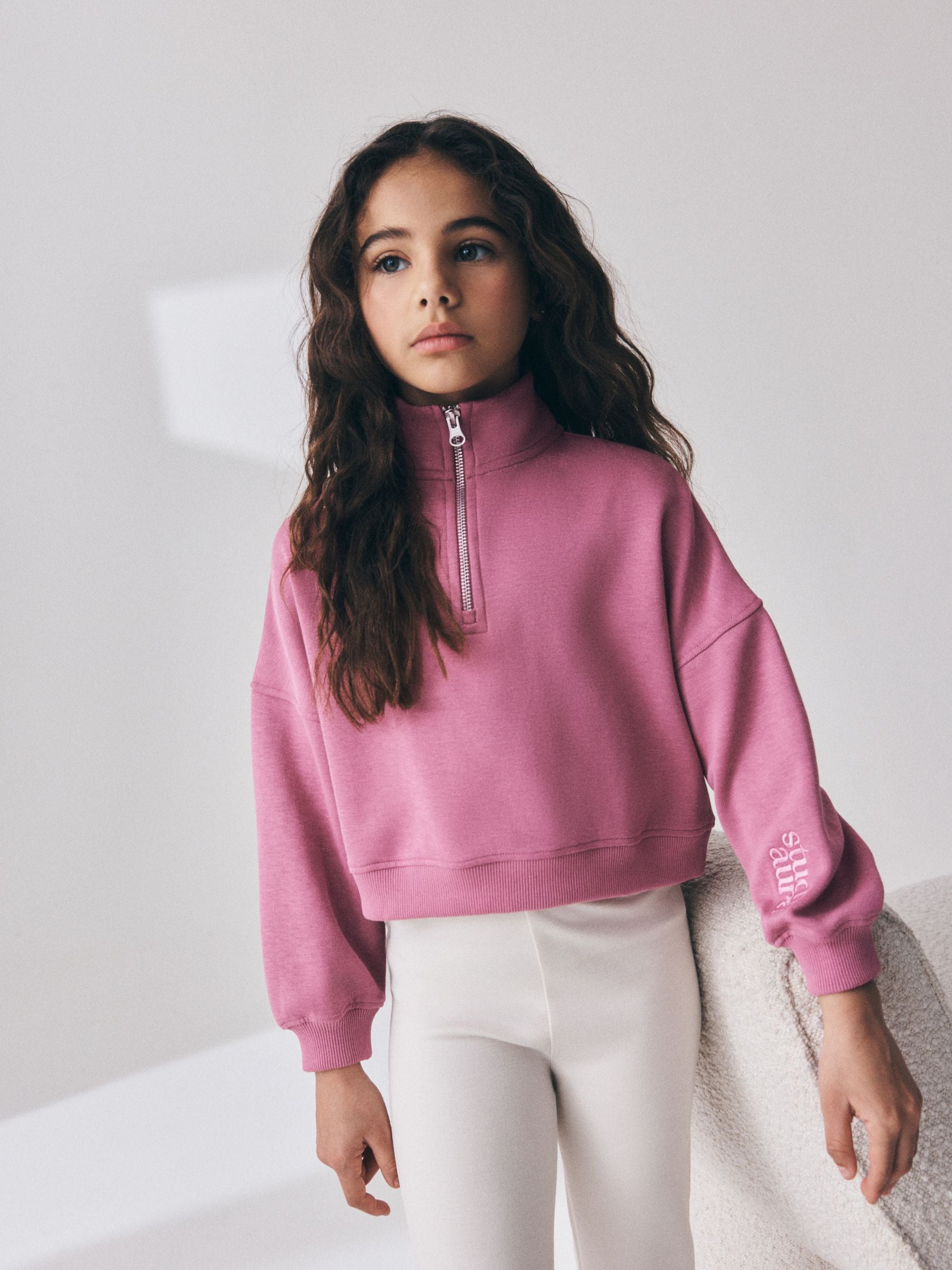 Buy Dusky Pink Quarter Zip Sweatshirt (3-16yrs) from Next Canada