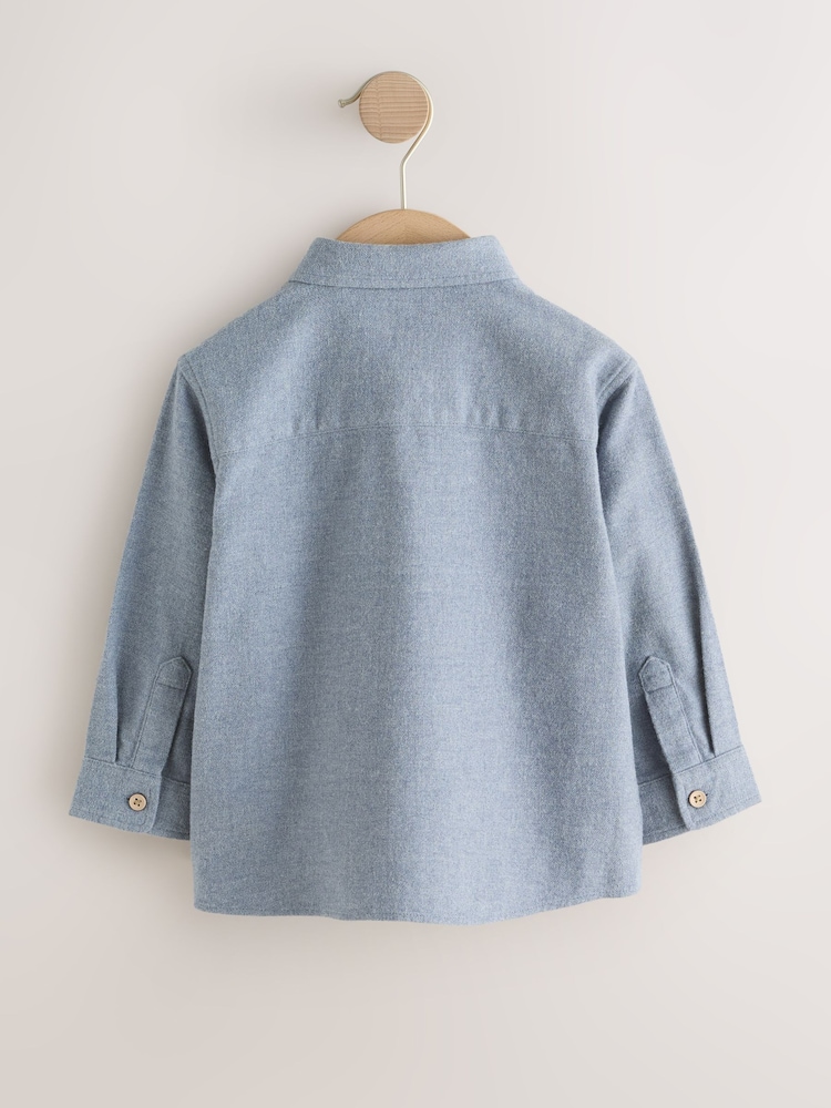 Blue Bear Long Sleeve Melange Brushed Character Shirt (3mths-7yrs) - Image 2 of 4