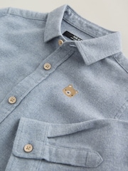 Blue Bear Long Sleeve Melange Brushed Character Shirt (3mths-7yrs) - Image 4 of 4