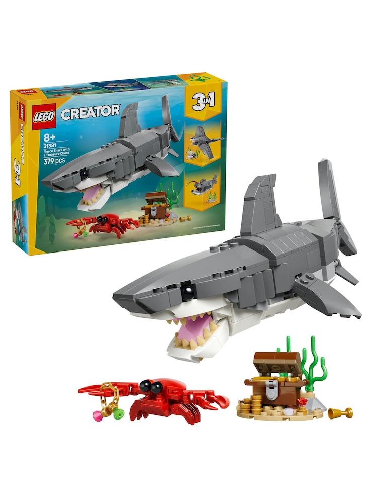 LEGO Creator 3-In-1 Fierce Shark with a Treasure Chest 31381 - Image 1 of 8 LEGO Creator 3-In-1 Fierce Shark with a Treasure Chest 31381 - Image 1 of 8
