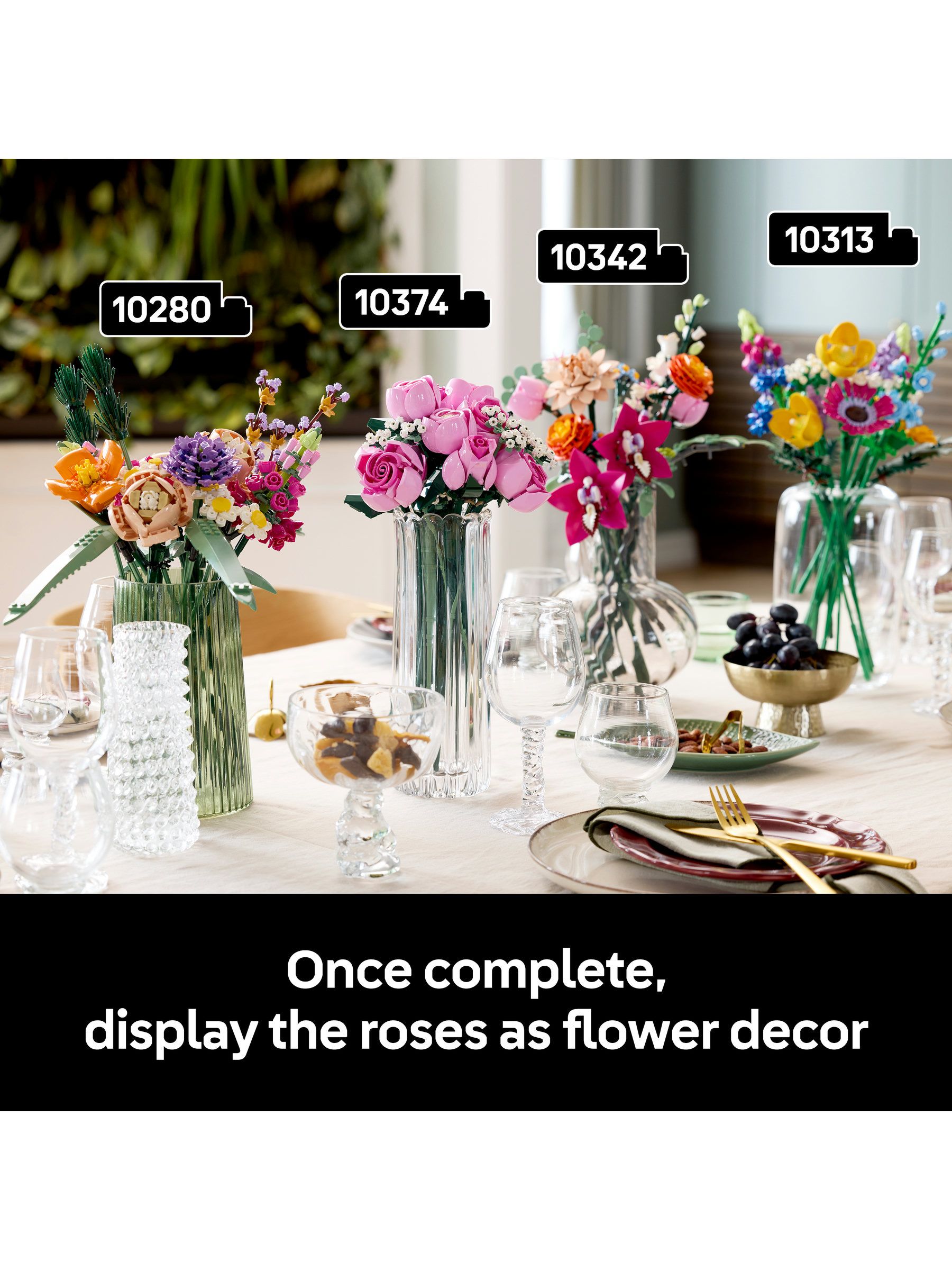 Buy LEGO Botanicals Bouquet of Pink Roses Faux Flower Set 10374