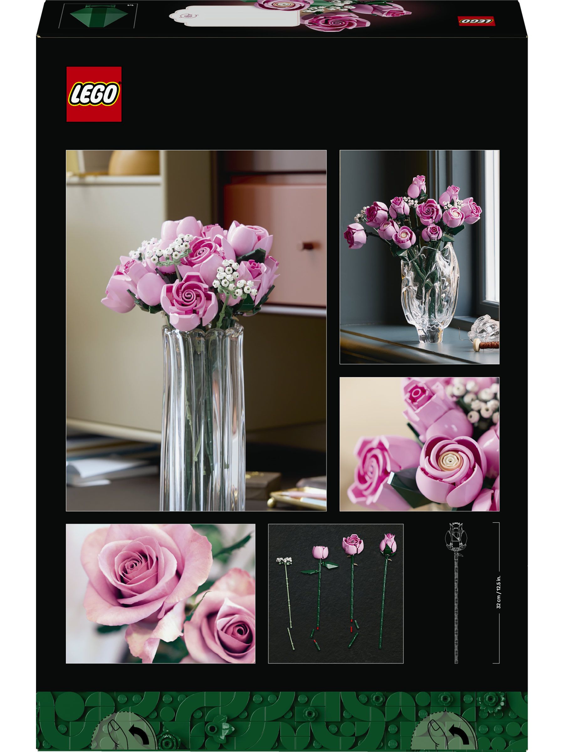 Buy LEGO Botanicals Bouquet of Pink Roses Faux Flower Set 10374