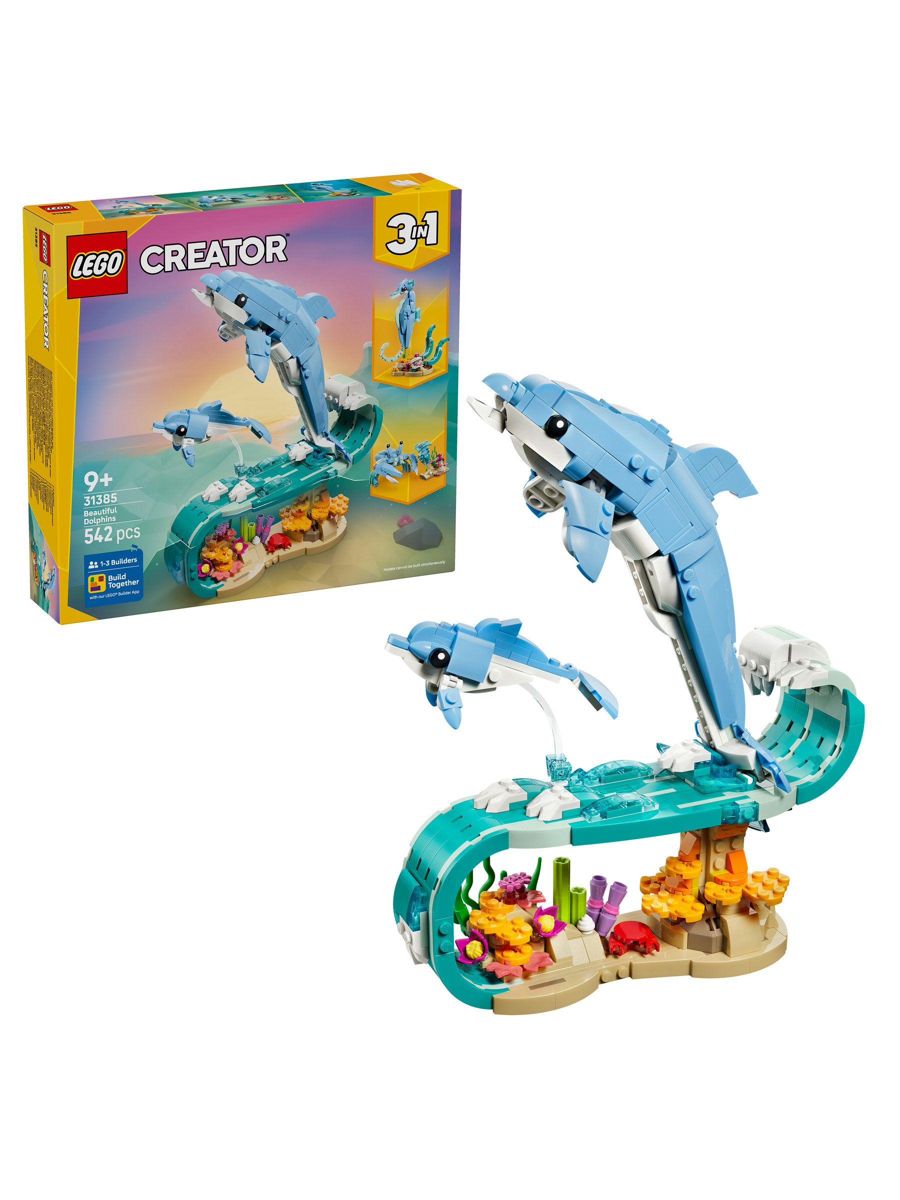 Cumpără LEGO Creator 3in1 Sea Animals Beautiful Dolphins Toy 31385